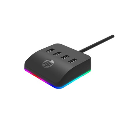 USB (3.0) hub 4-port, DHC-CT120, czarny, Hewlett-Packard, 4x USB 3.0, podświetlenie