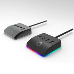 USB (3.0) hub 4-port, DHC-CT120, czarny, Hewlett-Packard, 4x USB 3.0, podświetlenie