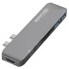 USB (3.1), USB typ C hub 7-port, MacHub-Pro, szary, Promate, USB 3.1, USB 3.0, Thunderbolt 3,TF, SD, HDMI, EOL