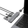 USB (3.1), USB typ C hub 7-port, MacHub-Pro, szary, Promate, USB 3.1, USB 3.0, Thunderbolt 3,TF, SD, HDMI, EOL