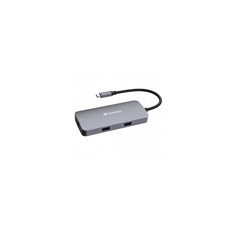 USB (3.2) hub 5-port, 32150, szara, długość przewodu 15cm, Verbatim, 1x USB C, 2x USB A, 1x HDMI