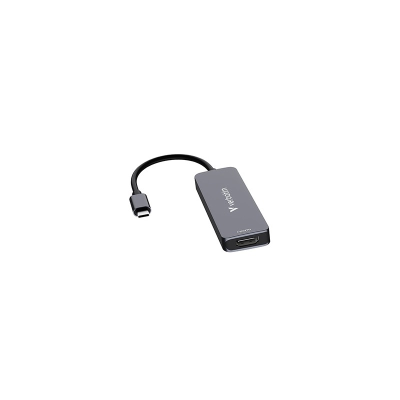 USB-C Hub wieloportowy 4-port, 32155, szary, długość kabla 18 cm, Verbatim, USB-C PD, USB-A 3.2 Gen 1, USB-A 2.0