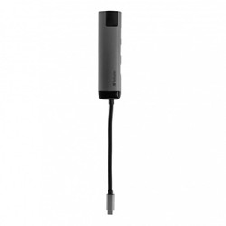 USB (3.1) hub 5-port, 49141, szara, długość przewodu 15cm, Verbatim, adapter USB C na USB C, 1x USB A, HDMI, ETHERNET
