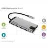 USB (3.1) hub 6-port, 49142, szara, długość przewodu 15cm, Verbatim, 1x USB C, USB A, HDMI