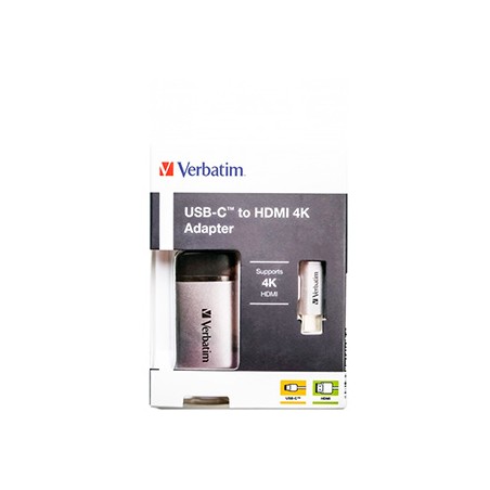 USB (3.1) hub 1-port, 49143, szara, długość przewodu 10cm, Verbatim, 1x HDMI