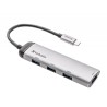 USB (3.2) Gen 1 4-port, 49147, szara, długość przewodu 15cm, Verbatim, 1 x połączenie USB-C, porty 4 x USB 3.2 Gen 1