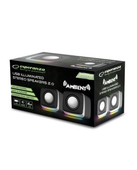 ESPERANZA GŁOŚNIKI 2.0 USB LED RAINBOW AMBIENT EGS108