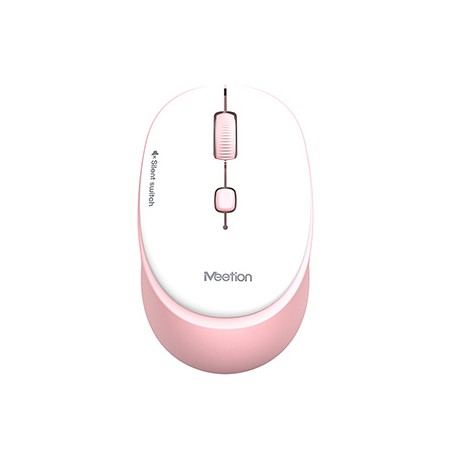 Meetion R571 Mysz bezprzewodowa, biało-różowa, 1600DPI