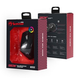 Marvo G803 Mysz bezprzewodowa, czarna, 4000DPI
