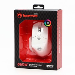 Marvo G803 Mysz bezprzewodowa, biała, 4000DPI