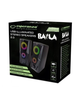 ESPERANZA GŁOŚNIKI 2.0 USB LED RAINBOW BAILA EGS103