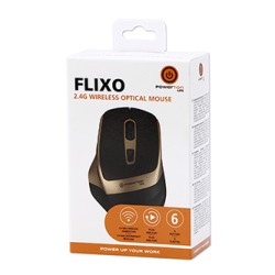 Powerton LIFE FLIXO Mysz bezprzewodowa, czarno-złota, 1600DPI