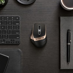 Powerton LIFE FLIXO Mysz bezprzewodowa, czarno-złota, 1600DPI