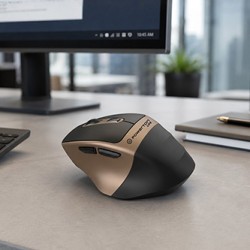 Powerton LIFE FLIXO Mysz bezprzewodowa, czarno-złota, 1600DPI