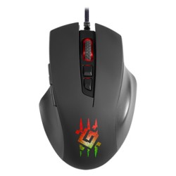 Defender Wolverine GM-700L RGB Mysz przewodowa, czarna, 12800DPI