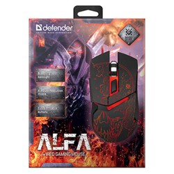 Defender Alfa GM-703L Mysz przewodowa, czarna, 3200DPI