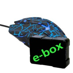 E-blue Auroza Gaming Mysz przewodowa USB, czarna, 4000DPI, e-box