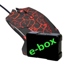 E-blue Mazer Pro Mysz przewodowa, czarno-czerwona, 2500DPI, e-box