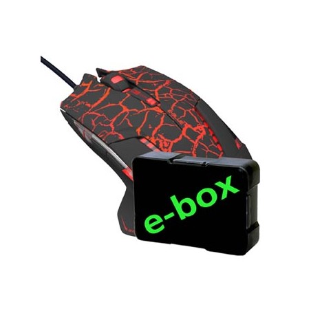 E-blue Mazer Pro Mysz przewodowa, czarno-czerwona, 2500DPI, e-box