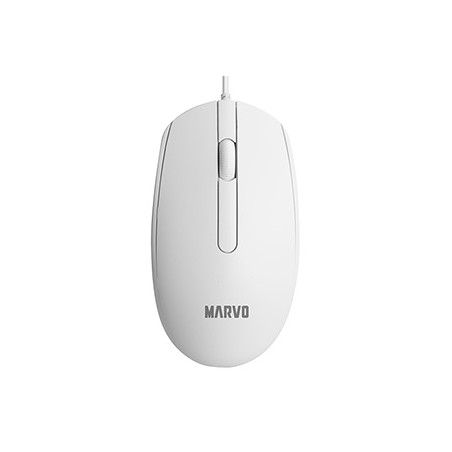 Marvo MS003 Mysz przewodowa, biała, 1000DPI