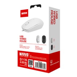 Marvo MS003 Mysz przewodowa, biała, 1000DPI