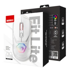 Marvo FIT LITE G1 Mysz przewodowa, biała, 12000DPI, + Prezent