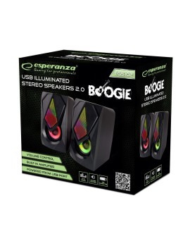 ESPERANZA GŁOŚNIKI 2.0 USB LED RAINBOW BOOGIE EGS102