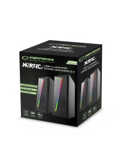 ESPERANZA GŁOŚNIKI 2.0 USB LED RAINBOW NORTEC EGS106