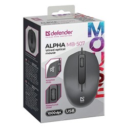 Defender Alpha MB-507 Mysz przewodowa, czarna, 1000DPI