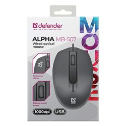 Defender Alpha MB-507 Mysz przewodowa, czarna, 1000DPI