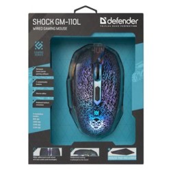 Defender Shock GM-110L Mysz przewodowa, czarna, 3200DPI