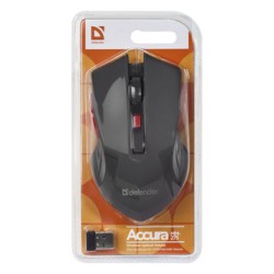 Defender Accura MM-275 Mysz bezprzewodowa, czarna, 1600DPI