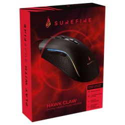 Surefire Hawk Claw Gaming mysz przewodowa, czarna, 6400DPI