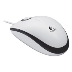 Logitech B100 Mysz przewodowa, biała, 800DPI