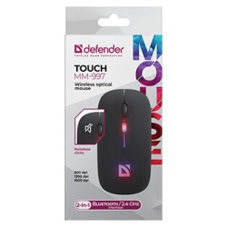 Defender TOUCH MM-997 Mysz bezprzewodowa, czarna, 1600DPI