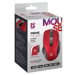Defender PRIME MB-053 Mysz bezprzewodowa, czerwona, 1600DPI