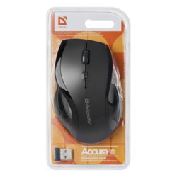Defender Accura MM-295 Mysz bezprzewodowa, czarna, 1600DPI