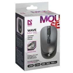 Defender WAVE MM-995 Mysz bezprzewodowa, srebrna, 1600DPI
