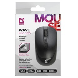 Defender WAVE MM-995 Mysz bezprzewodowa, czarna, 1600DPI