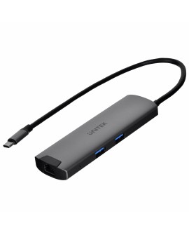 UNITEK AKTYWNY HUB USB-C 5GBPS, HDMI RJ-45 PD 100W