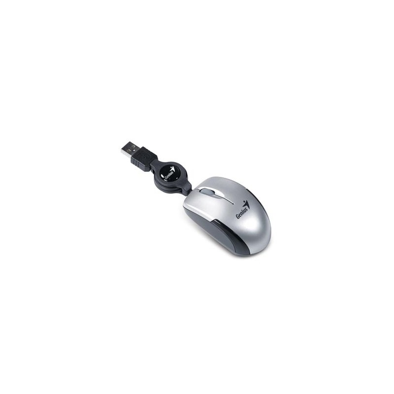 Genius Micro Traveler V2 Mysz przewodowa, srebrna, 1200DPI