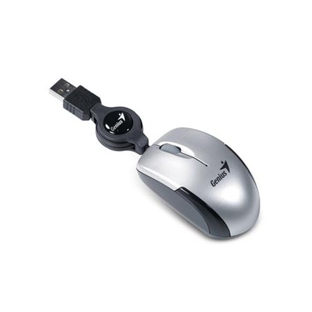 Genius Micro Traveler V2 Mysz przewodowa, srebrna, 1200DPI