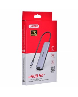 UNITEK AKTYWNY HUB USB-C 5GBPS, HDMI RJ-45 PD 100W