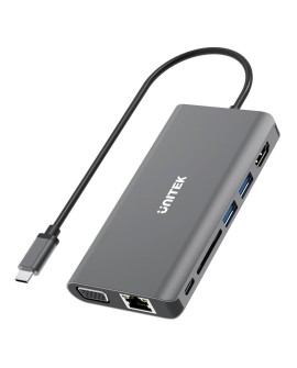 Unitek Hub USB-C 3.1 8w1 z Power Delivery 100W