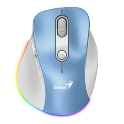 Genius Ergo 9000S Pro Mysz bezprzewodowa, biało-niebieska, 2400DPI