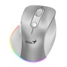 Genius Ergo 9000S Pro Mysz bezprzewodowa, srebrna, 2400DPI