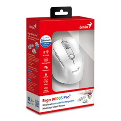 Genius Ergo 9000S Pro Mysz bezprzewodowa, biała, 2400DPI
