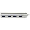 StarTech.com ST43004UA huby i koncentratory USB 3.2 Gen 1 (3.1 Gen 1) Type-A 5000 Mbit/s Srebrny, Biały