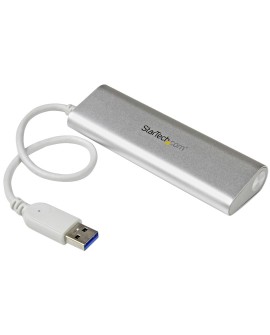 StarTech.com ST43004UA huby i koncentratory USB 3.2 Gen 1 (3.1 Gen 1) Type-A 5000 Mbit/s Srebrny, Biały