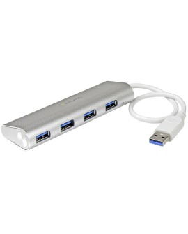 StarTech.com ST43004UA huby i koncentratory USB 3.2 Gen 1 (3.1 Gen 1) Type-A 5000 Mbit/s Srebrny, Biały